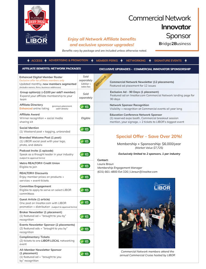 Commercial Innovator Sponsor (includes annual affiliate membership!)