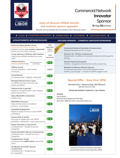Commercial Innovator Sponsor (includes annual affiliate membership!)